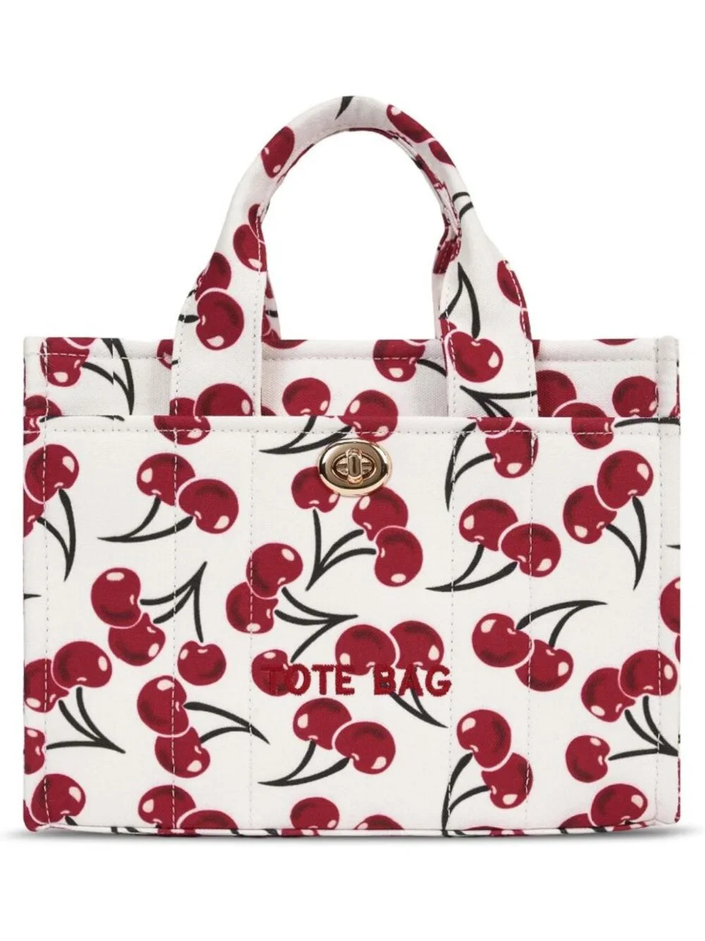 Chic Cherry Small Tote Bag for Women | Cute Canvas Hobo Crossbody Purse